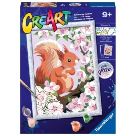 CreArt pictura pe numere pentru copii cu sclipici veverita